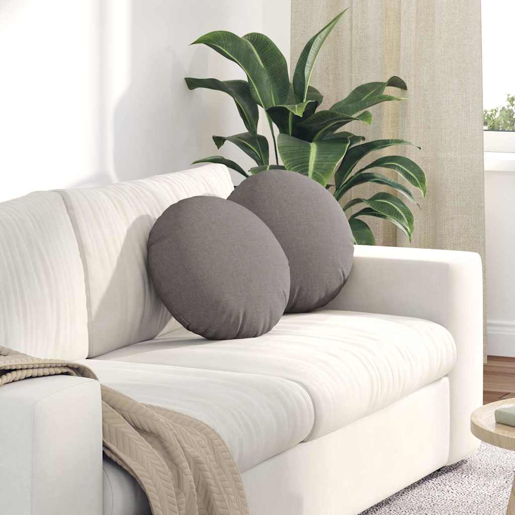Zitkussens 2 pcs Taupe Ø40 x 13 cm Stof is nu te koop bij PeponiXL, paradijselijk wonen!