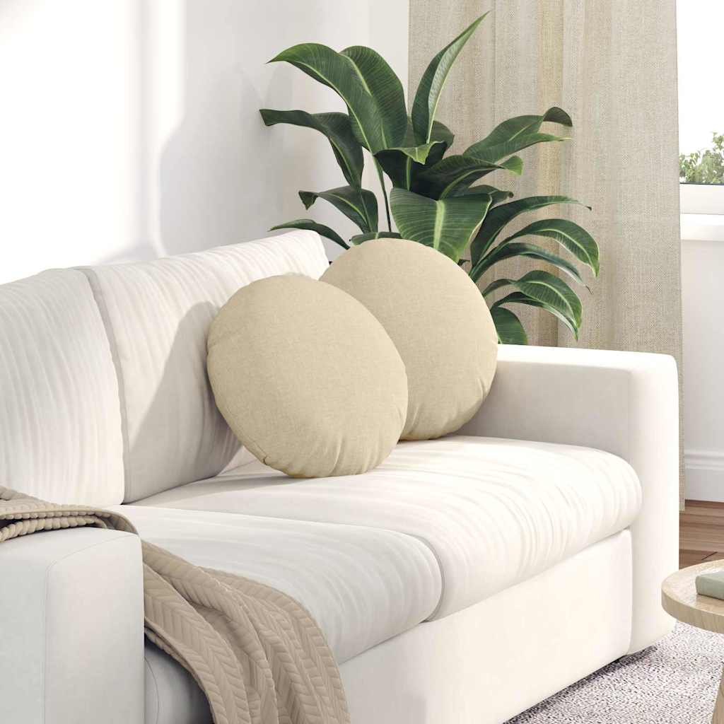 Zitkussens 2 pcs Crème Ø40 x 13 cm Stof is nu te koop bij PeponiXL, paradijselijk wonen!