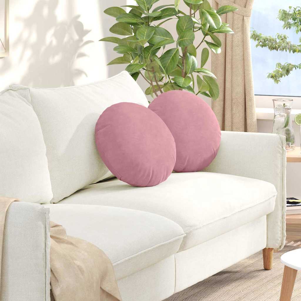 Zitkussens 2 stuks Roze Ø 40 x 13 cm Fluweel is nu te koop bij PeponiXL, paradijselijk wonen!