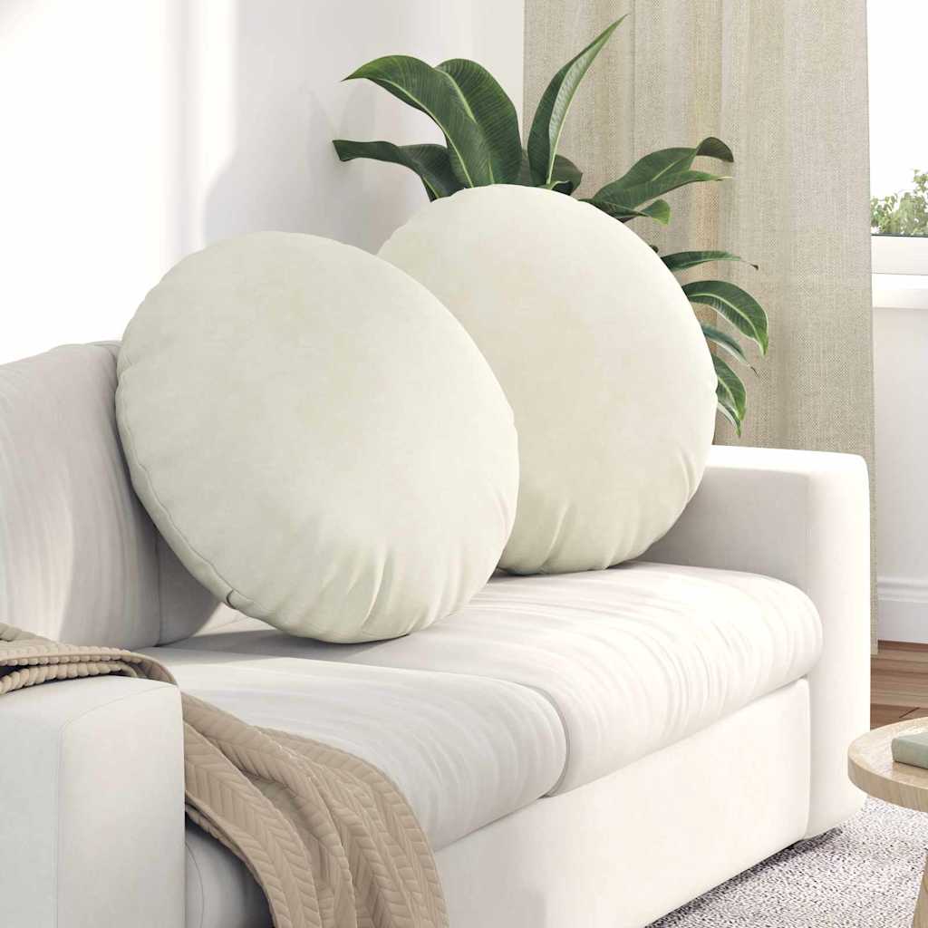 Zitkussens 2 pcs Crème Ø60 x 21 cm Fluweel is nu te koop bij PeponiXL, paradijselijk wonen!