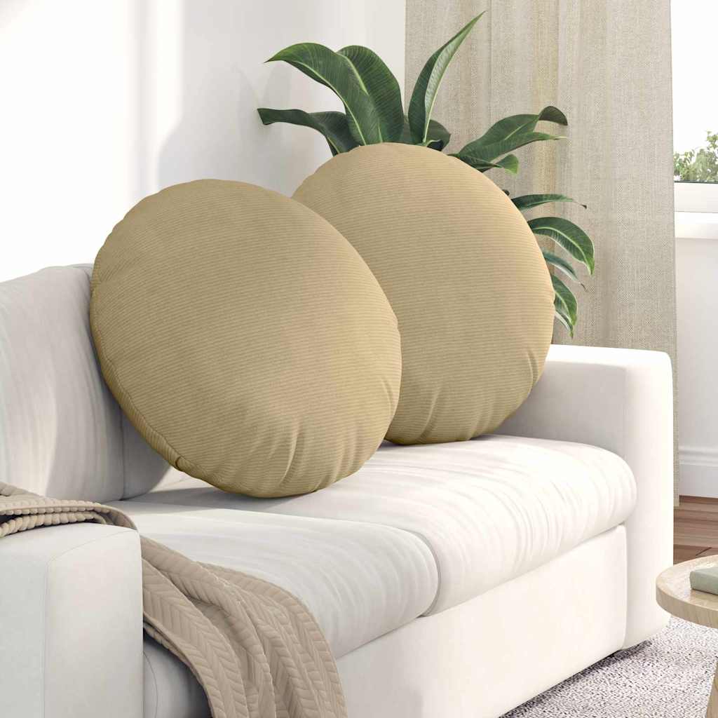 Zitkussens 2 pcs Grijs groen Ø60 x 21 cm Katoen Stof is nu te koop bij PeponiXL, paradijselijk wonen!