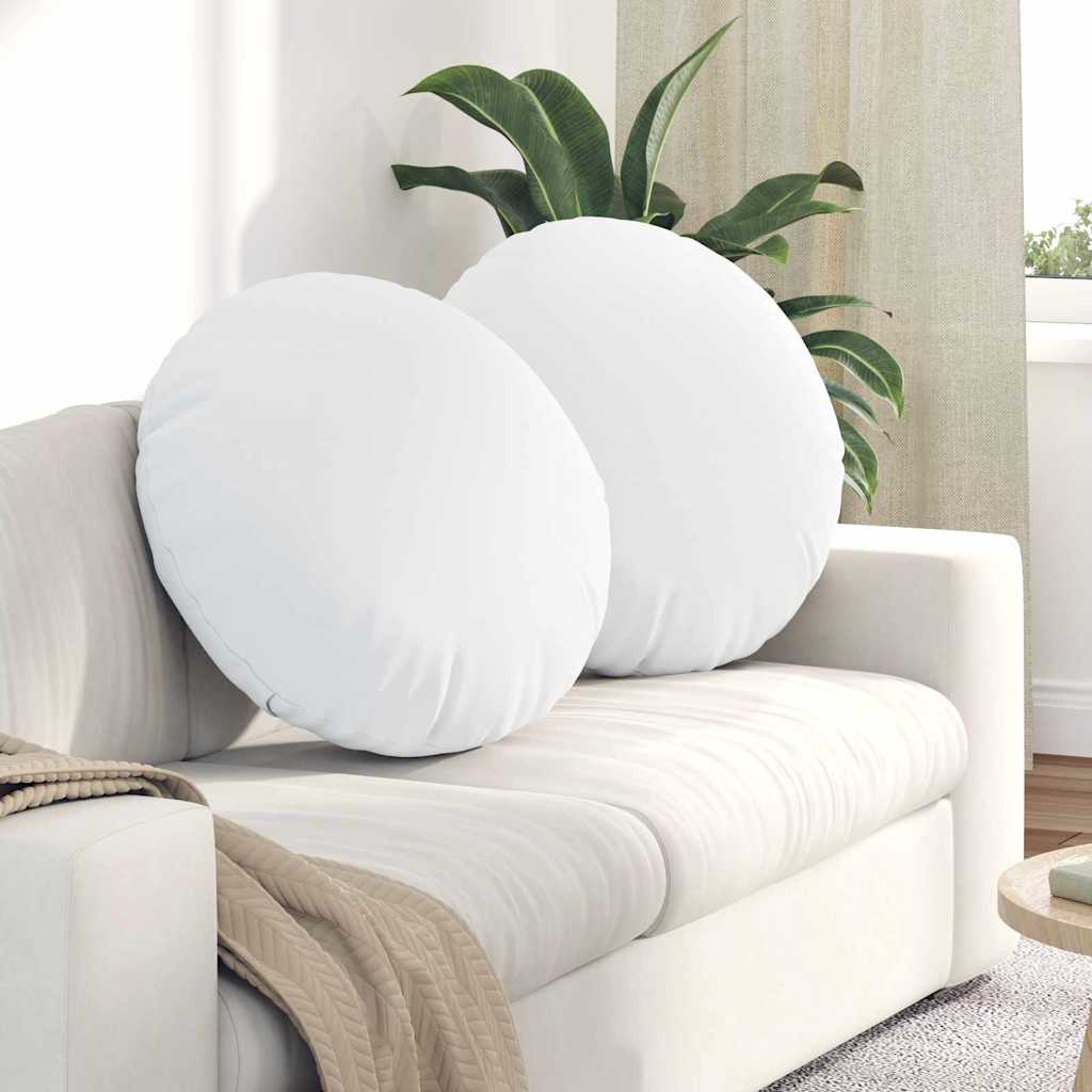 Zitkussens 2 pcs Wit Ø80 x 29 cm Stof is nu te koop bij PeponiXL, paradijselijk wonen!