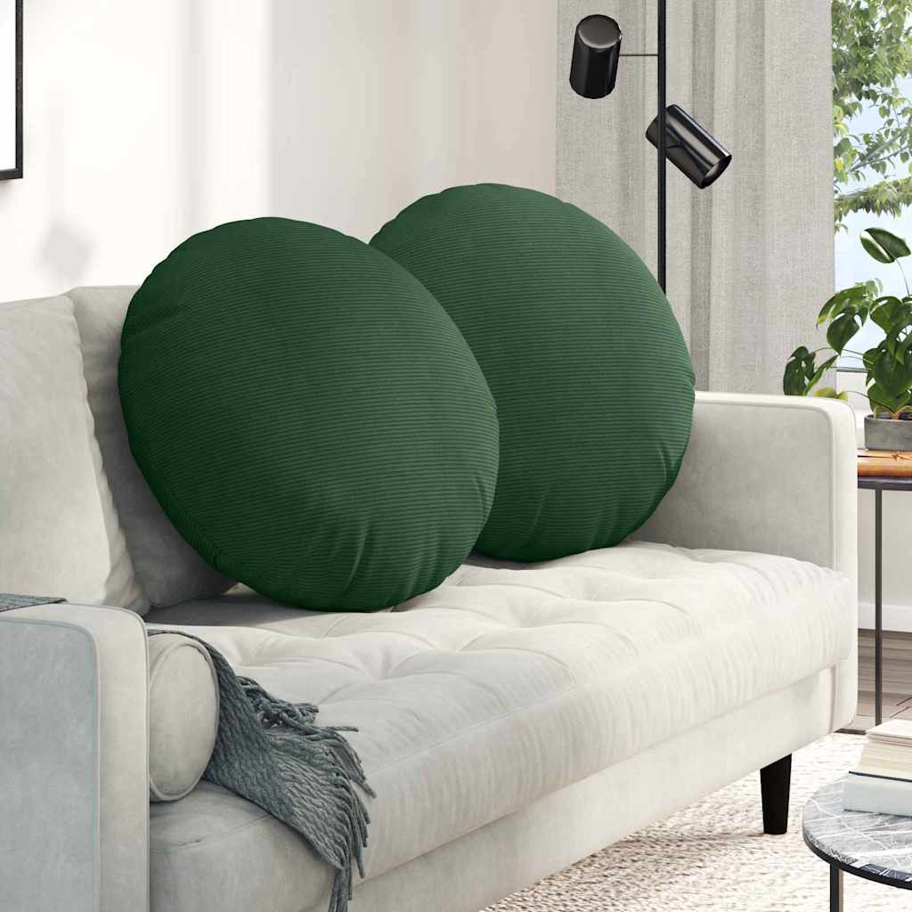 Zitkussens 2 pcs Donkergroen Ø 80 cm Katoen Stof is nu te koop bij PeponiXL, paradijselijk wonen!