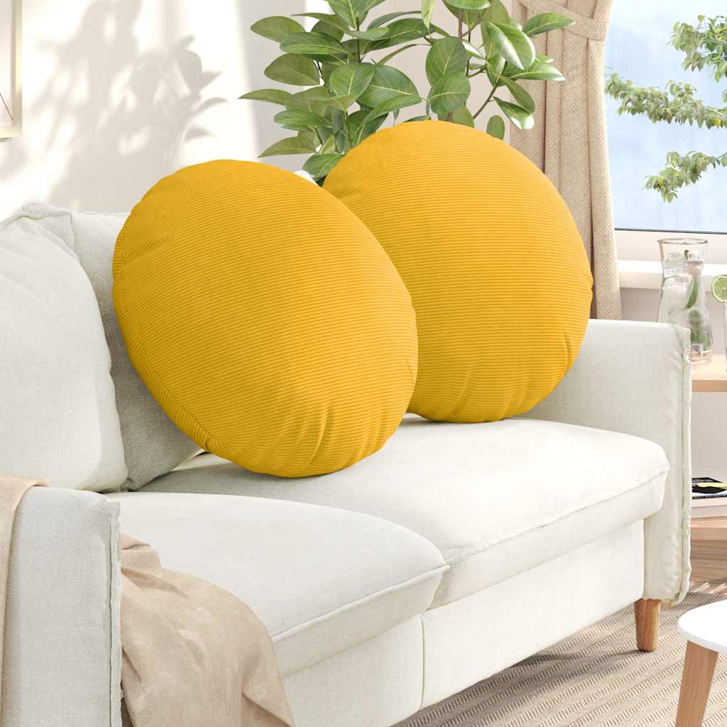 Zitkussens 2 pcs Lichtgeel Ø 80 cm Katoen Stof is nu te koop bij PeponiXL, paradijselijk wonen!