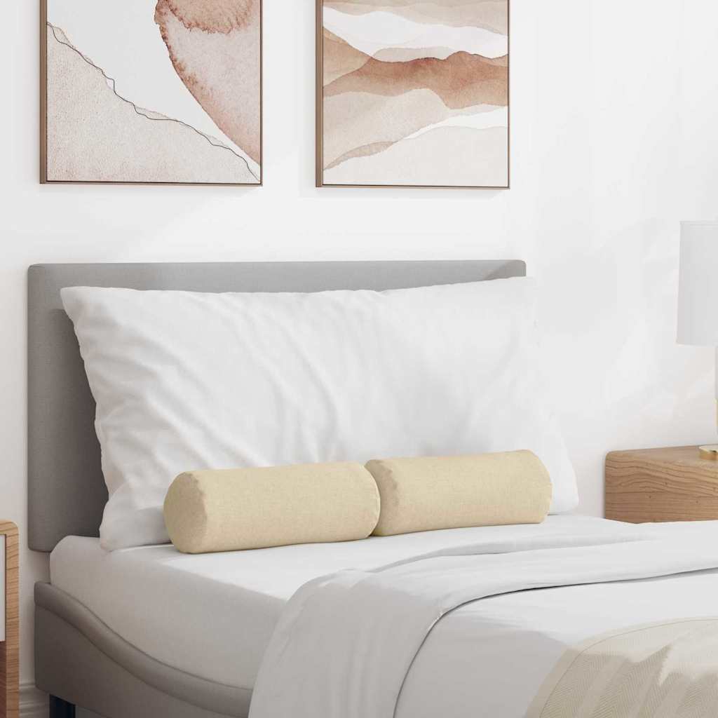 Bolster Kussens 2 stuks Crème Ø 15 x 40 cm Stof is nu te koop bij PeponiXL, paradijselijk wonen!