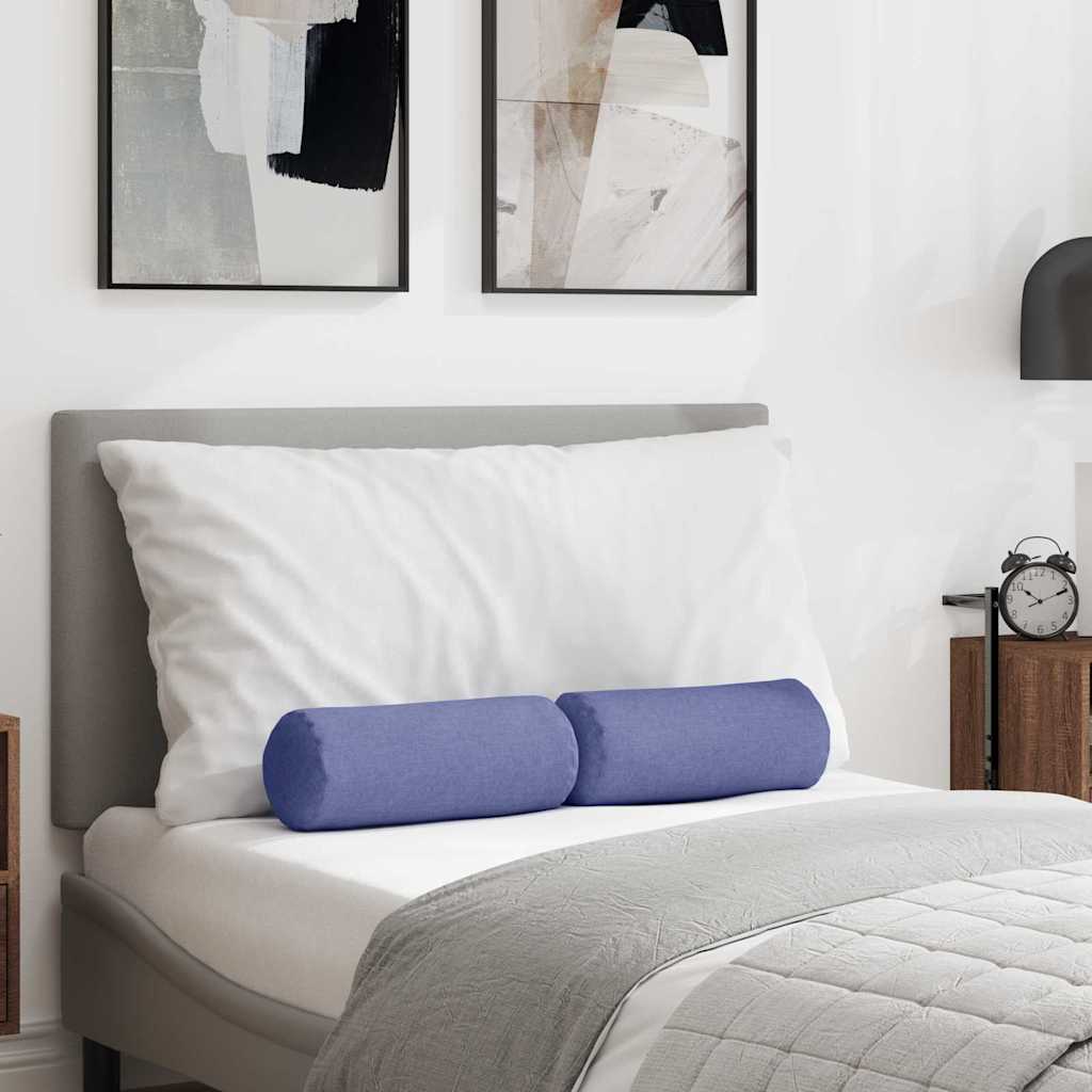 Bolster Kussens 2 stuks Jeans Blauw Ø 15 x 40 cm Stof is nu te koop bij PeponiXL, paradijselijk wonen!