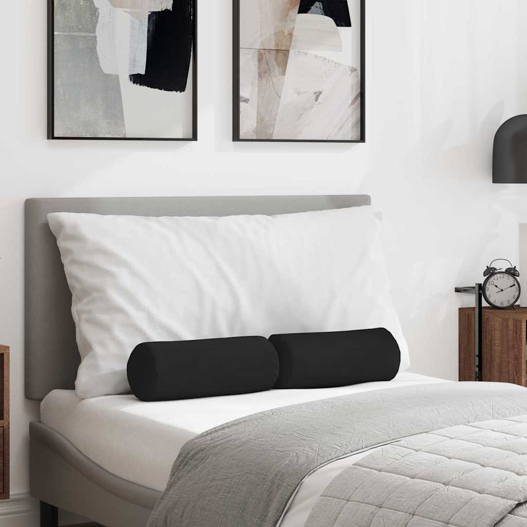 Bolster Kussens 2 stuks Zwart Ø 15 x 40 cm Microvezel Stof is nu te koop bij PeponiXL, paradijselijk wonen!