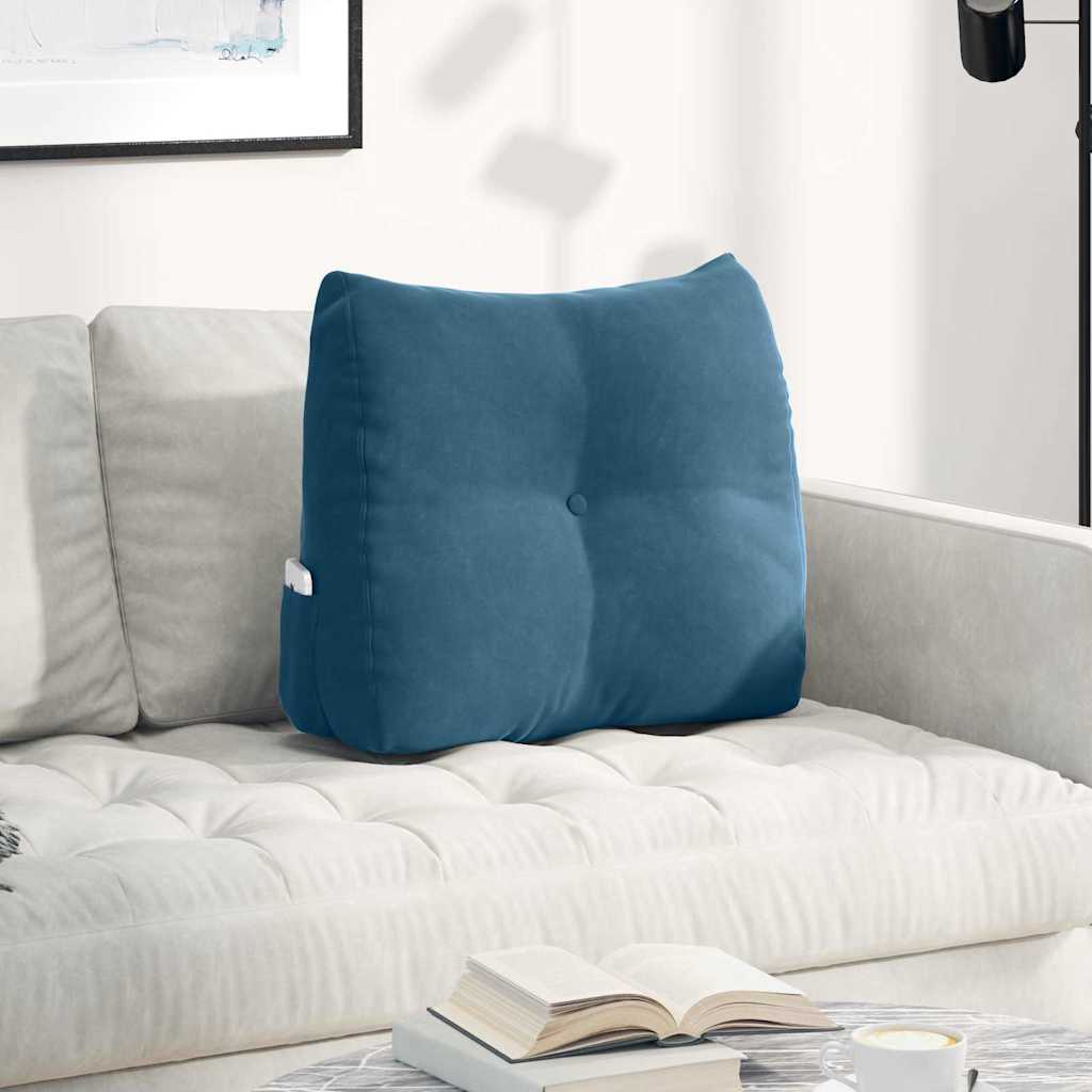 Rugkussen Blauw 60 x 24 x 50 cm Fluweel is nu te koop bij PeponiXL, paradijselijk wonen!