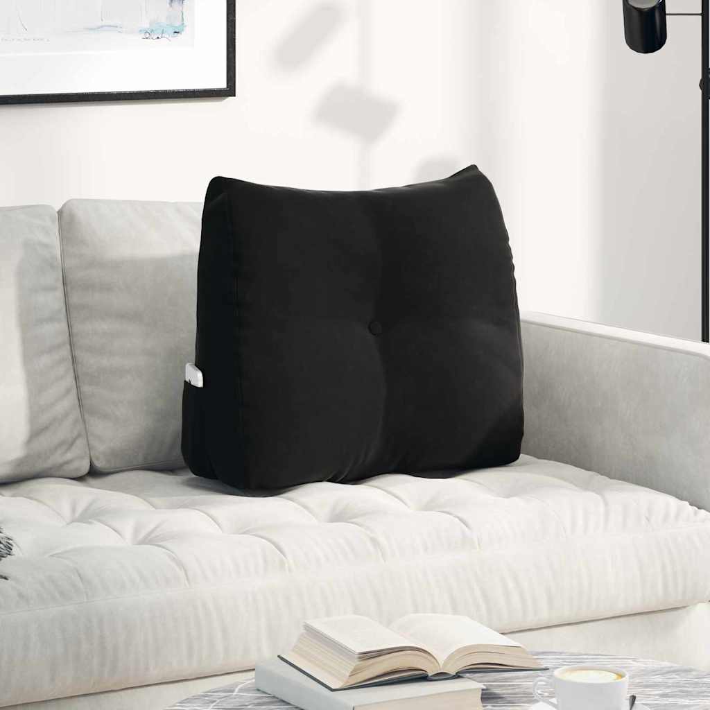 Rugkussen Zwart 60 x 24 x 50 cm Fluweel is nu te koop bij PeponiXL, paradijselijk wonen!