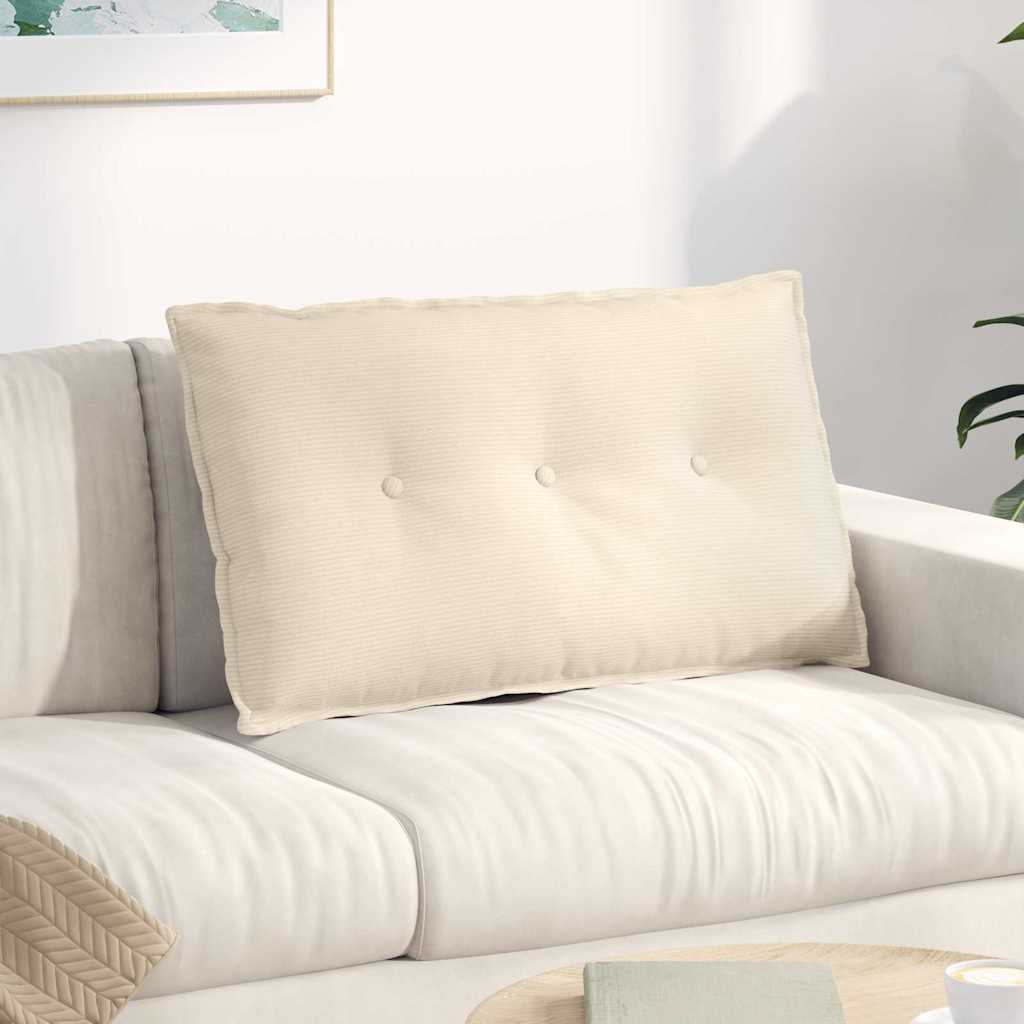Rugkussen Crème 80 x 50 cm Cordstof is nu te koop bij PeponiXL, paradijselijk wonen!