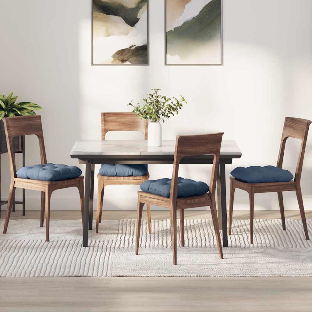 Zitkussens 4 pcs Blauw 45 x 45 cm Katoen Stof is nu te koop bij PeponiXL, paradijselijk wonen!