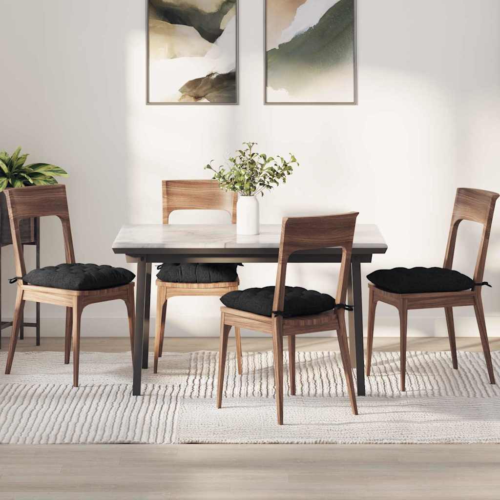 Zitkussens 4 pcs Zwart 40 x 40 x 6 cm Stof is nu te koop bij PeponiXL, paradijselijk wonen!