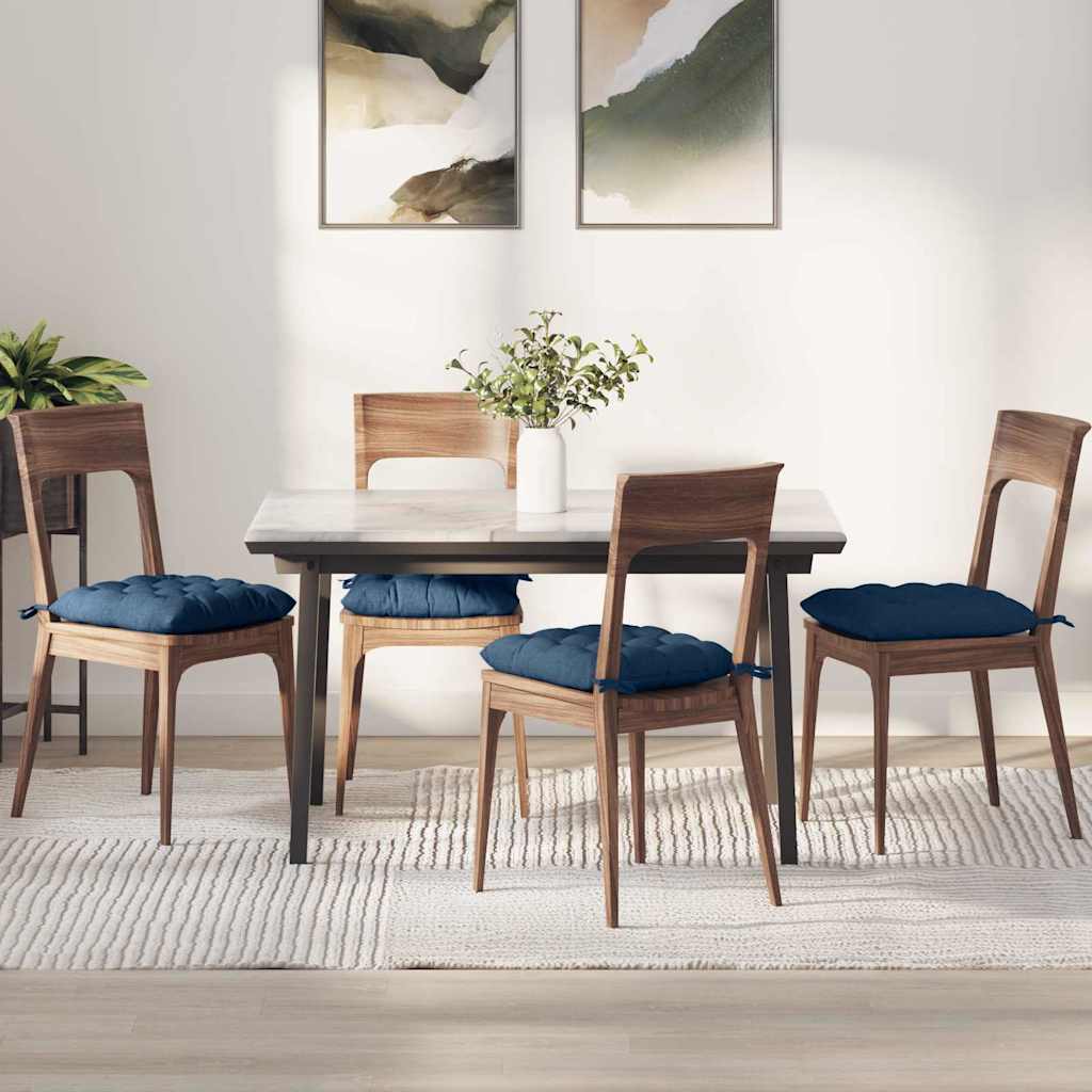 Zitkussens 4 pcs Blauw 40 x 40 x 6 cm Stof is nu te koop bij PeponiXL, paradijselijk wonen!