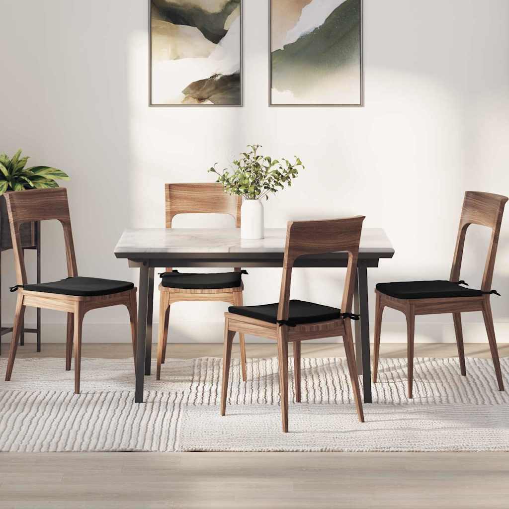 Zitkussens 4 pcs Zwart 40 x 40 x 3 cm Fluweel is nu te koop bij PeponiXL, paradijselijk wonen!