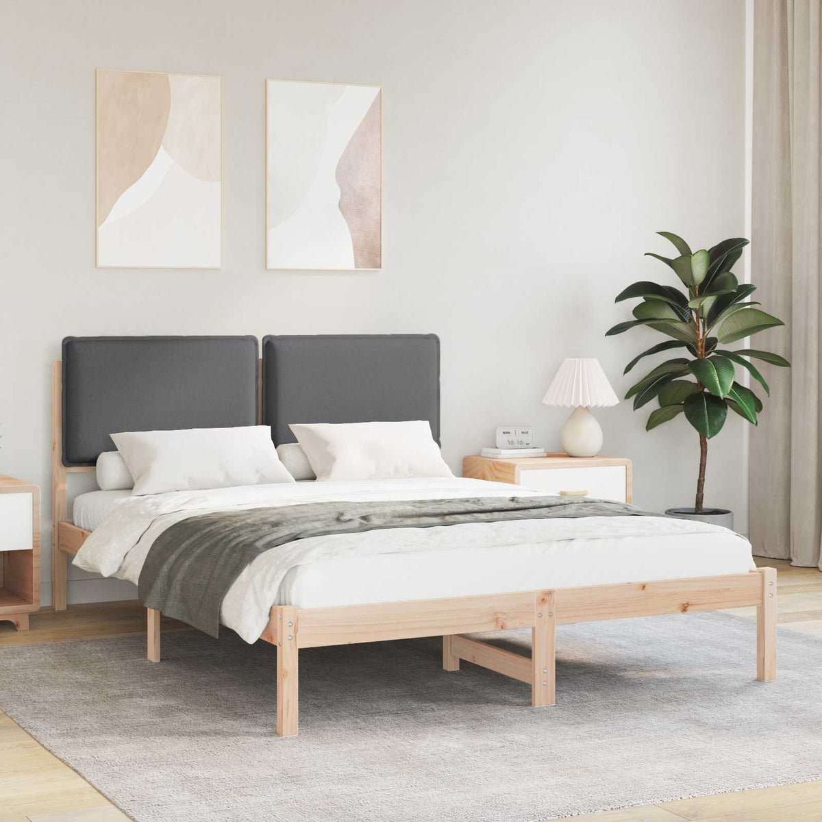 Bedframe met Gevoerd Hoofdgedeelte Donkergrijs 120 x 190 cm is nu te koop bij PeponiXL, paradijselijk wonen!