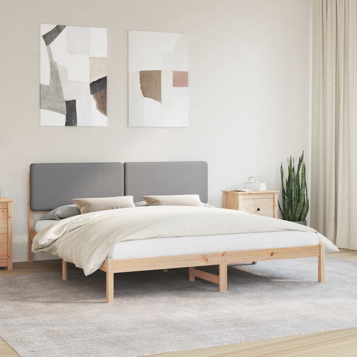 Bedframe met Gevoerd Hoofdgedeelte Lichtgrijs 180 x 200 cm is nu te koop bij PeponiXL, paradijselijk wonen!