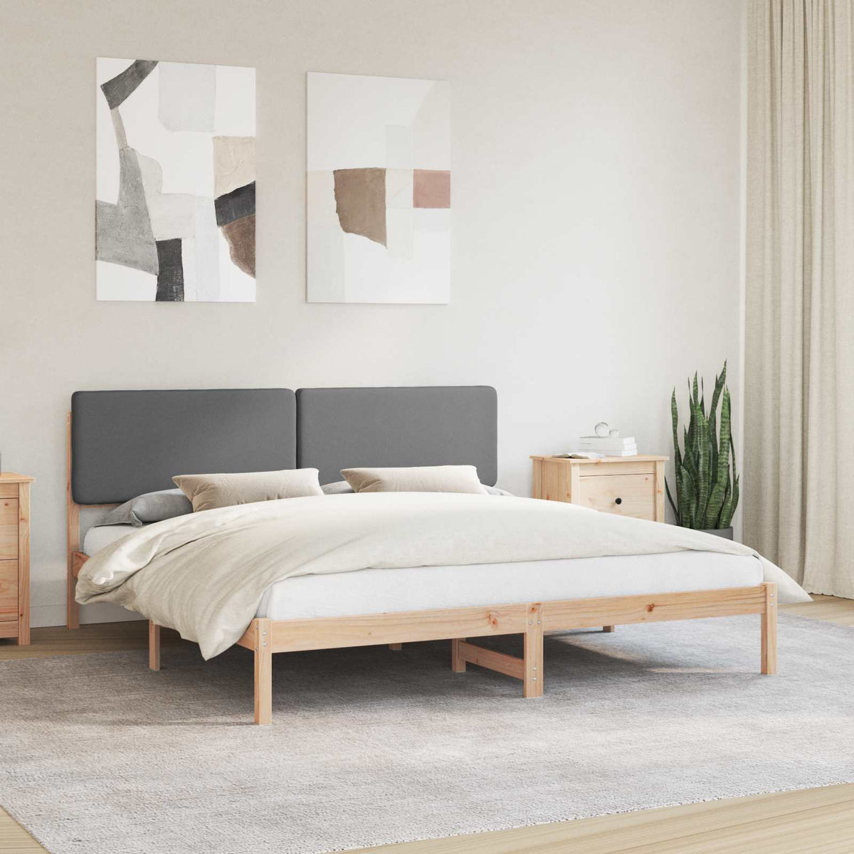 Bedframe met Gevoerd Hoofdgedeelte Donkergrijs 180 x 200 cm is nu te koop bij PeponiXL, paradijselijk wonen!