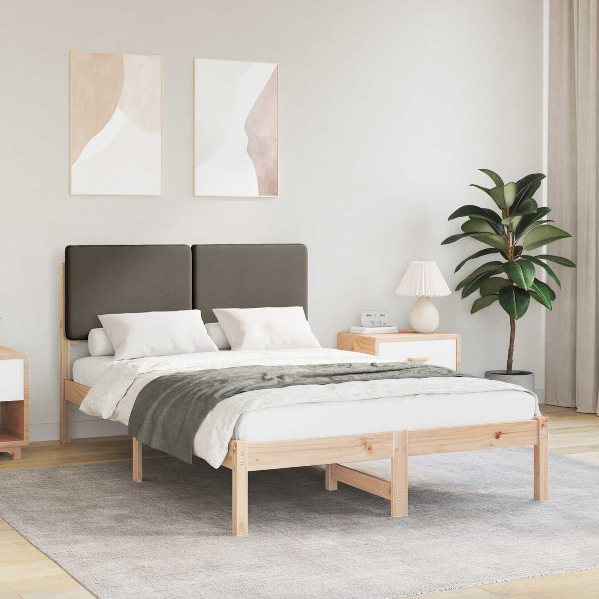 Bedframe met Gevoerd Hoofdgedeelte Taupe 120 x 190 cm is nu te koop bij PeponiXL, paradijselijk wonen!