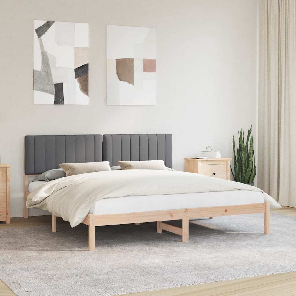 Bedframe met Gevoerd Hoofdgedeelte Donkergrijs 180 x 200 cm is nu te koop bij PeponiXL, paradijselijk wonen!