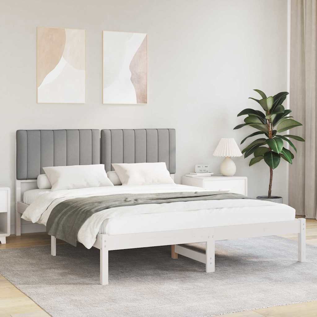 Bedframe met Gevoerd Hoofdgedeelte Lichtgrijs 160 x 200 cm is nu te koop bij PeponiXL, paradijselijk wonen!