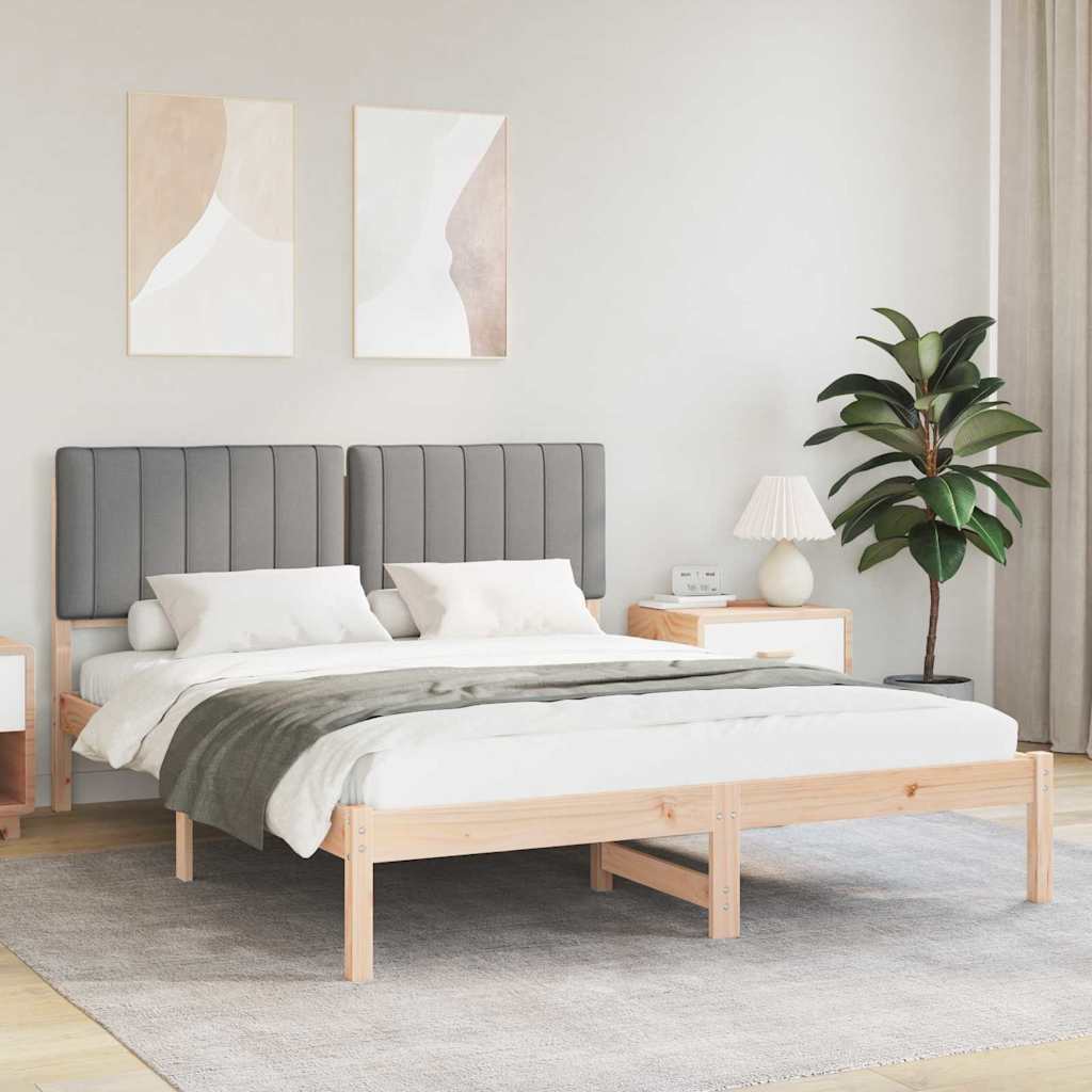 Bedframe met Gevoerd Hoofdgedeelte Lichtgrijs 150 x 200 cm is nu te koop bij PeponiXL, paradijselijk wonen!