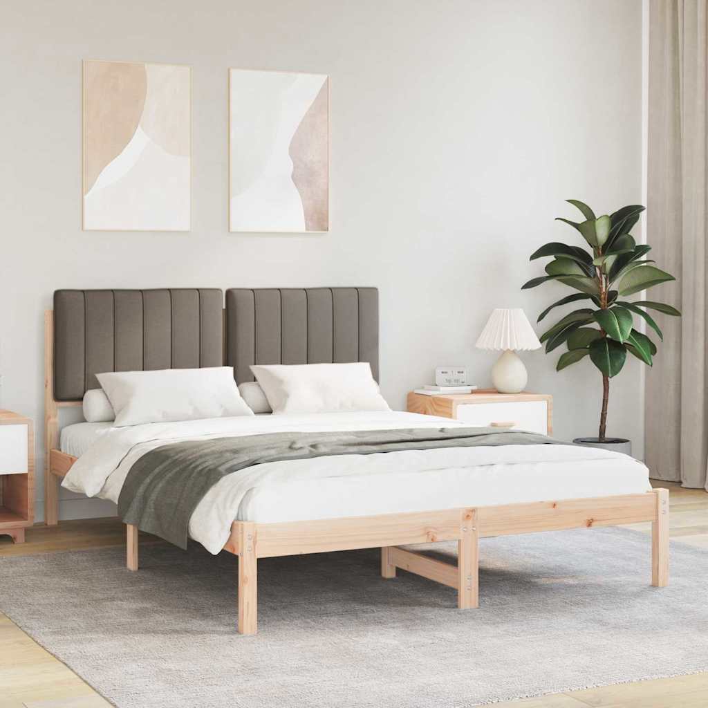 Bedframe met Gevoerd Hoofdgedeelte Taupe 140 x 190 cm is nu te koop bij PeponiXL, paradijselijk wonen!