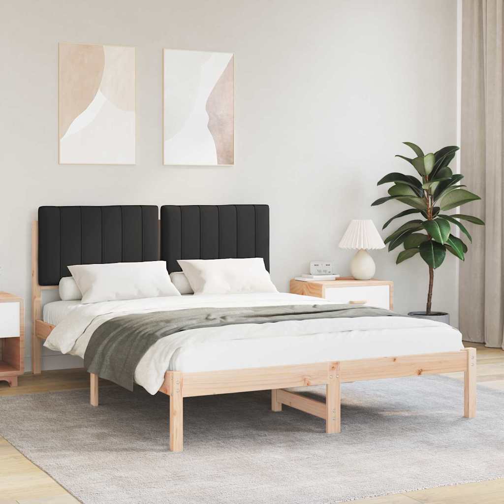 Bedframe met Gevoerd Hoofdgedeelte Zwart 135 x 190 cm is nu te koop bij PeponiXL, paradijselijk wonen!