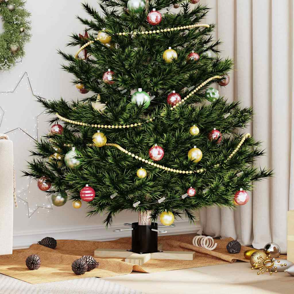 Kerstboomstandaard Zwart 50 x 50 x 16 cm Massief grenenhout is nu te koop bij PeponiXL, paradijselijk wonen!