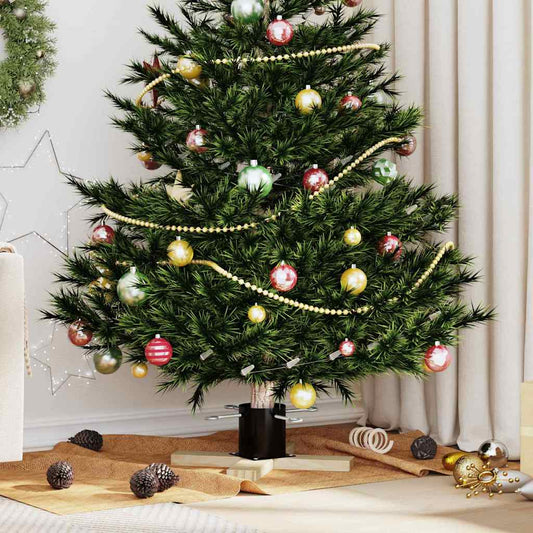 Kerstboomstandaard Zwart 50 x 50 x 16 cm Massief grenenhout is nu te koop bij PeponiXL, paradijselijk wonen!
