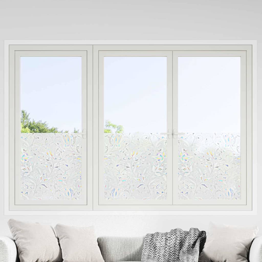 Statische raamfolie Bloemen Patroon 45 x 500 cm PVC is nu te koop bij PeponiXL, paradijselijk wonen!