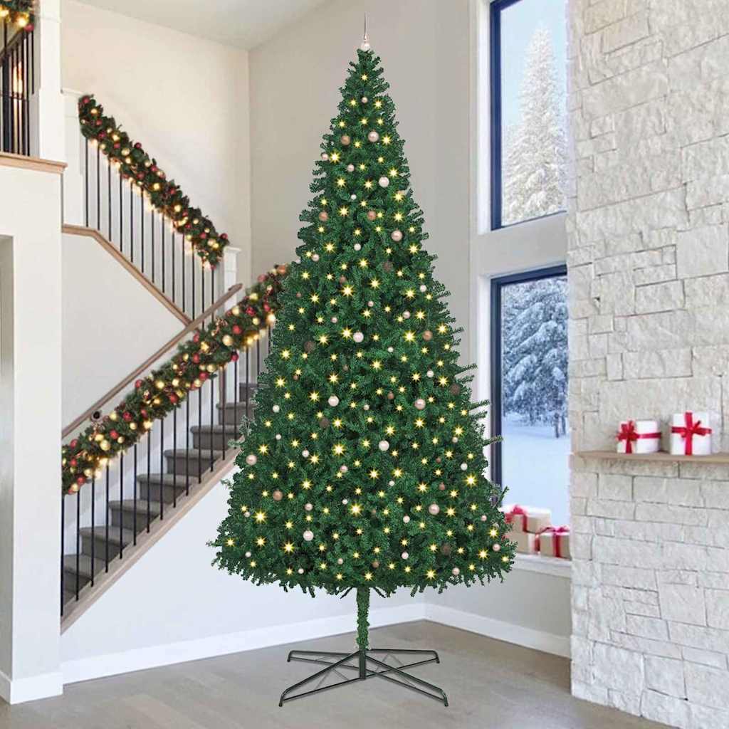 Kerstboom met decoratieve slingerlichten Groen 400 cm PVC is nu te koop bij PeponiXL, paradijselijk wonen!