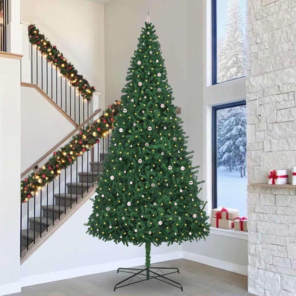 Kerstboom met decoratieve slingerlichten Groen 400 cm PVC is nu te koop bij PeponiXL, paradijselijk wonen!
