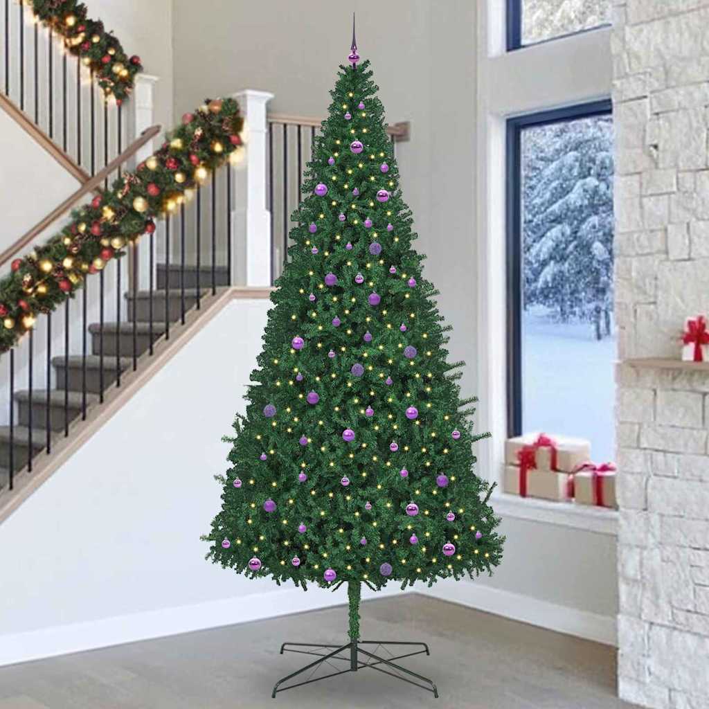 Kerstboom met decoratieve slingerlichten Groen 400 cm PVC is nu te koop bij PeponiXL, paradijselijk wonen!