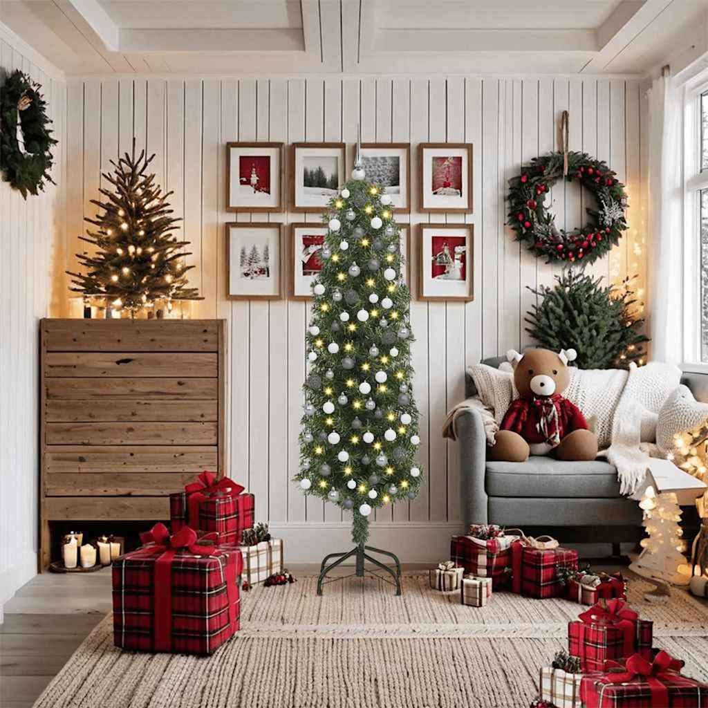 Kunstkerstboom Groen 180 cm PVC en Staal en Kunststof is nu te koop bij PeponiXL, paradijselijk wonen!