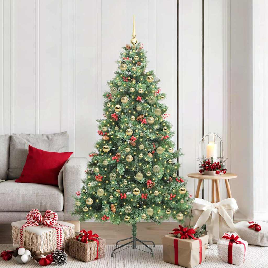 Kunstkerstboom 300 LED's Warmwit PVC en Metaal Groen is nu te koop bij PeponiXL, paradijselijk wonen!