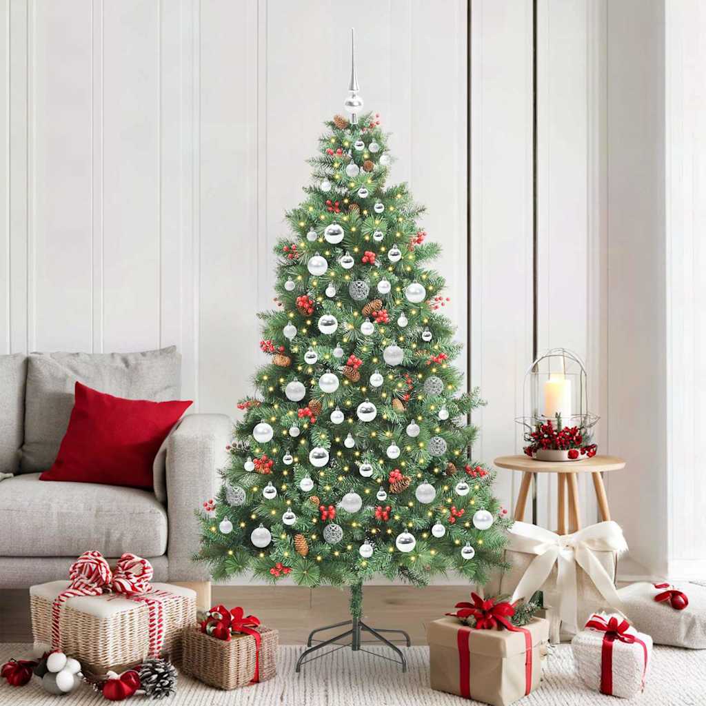 Kunstkerstboom 300 LED's Warmwit PVC en Metaal Groen is nu te koop bij PeponiXL, paradijselijk wonen!