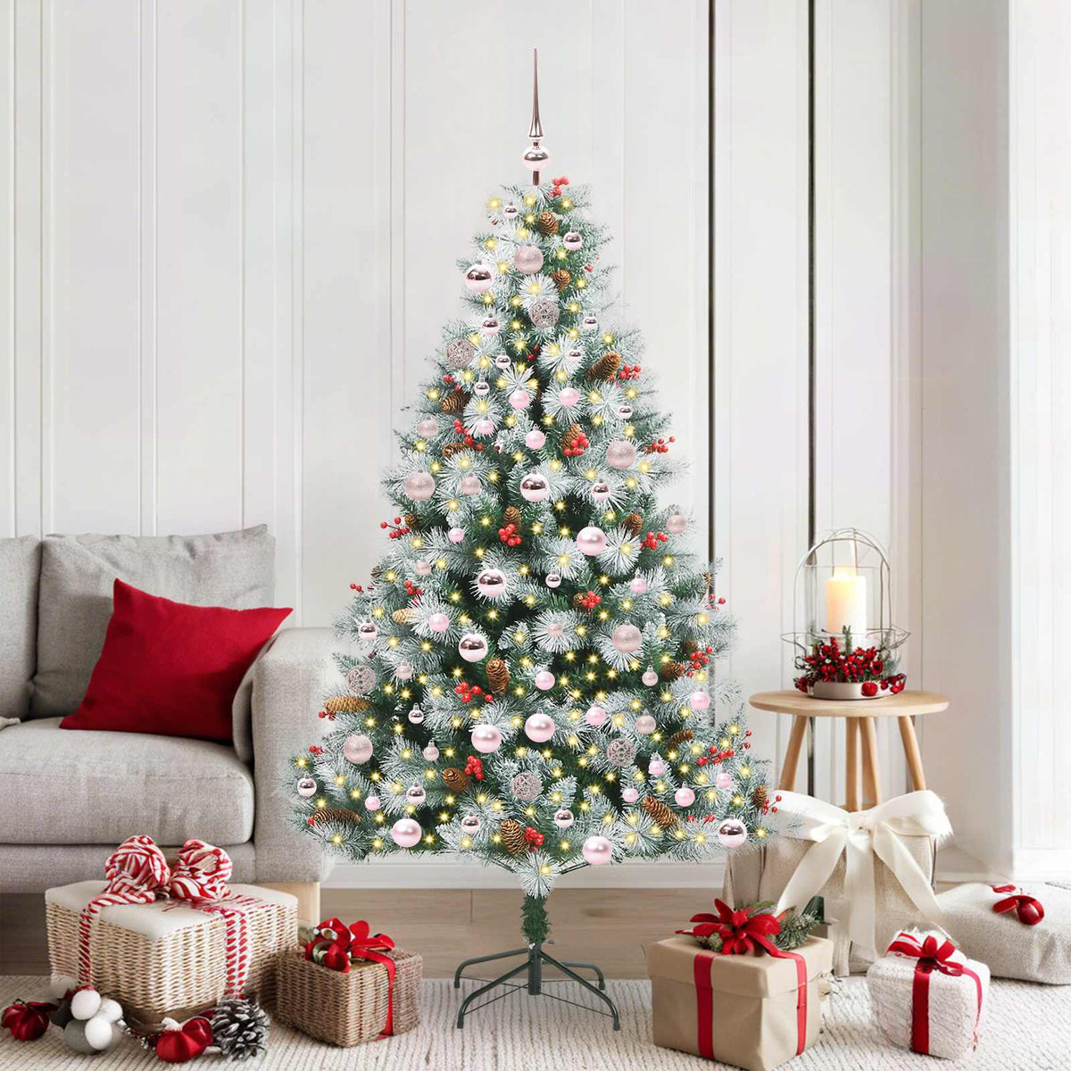 Kunstkerstboom Groen en wit 180 cm PVC en Metaal en Plastic is nu te koop bij PeponiXL, paradijselijk wonen!