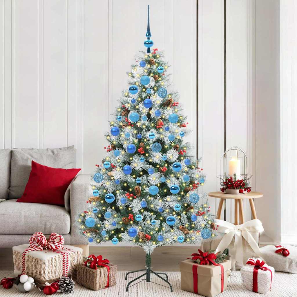 Kunstkerstboom Groen en wit 180 cm PVC en Metaal en Plastic is nu te koop bij PeponiXL, paradijselijk wonen!