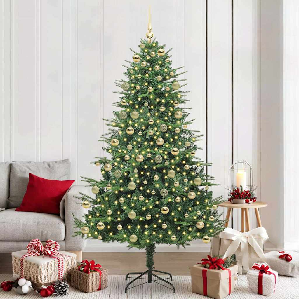 Artificial Pre-lit Kerstboom met Ballenset Groen 210 cm is nu te koop bij PeponiXL, paradijselijk wonen!