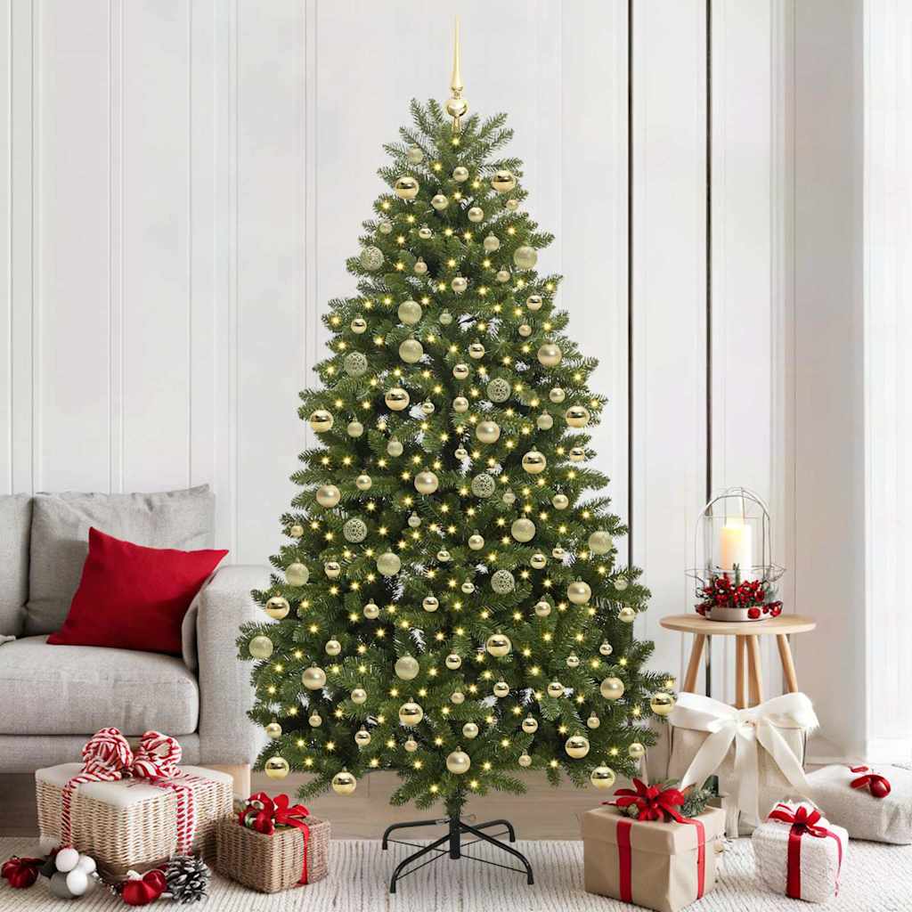 vidaXL Kunstmatige Inklapbare Kerstboom 210 cm 300 LED's Warmwit PVC