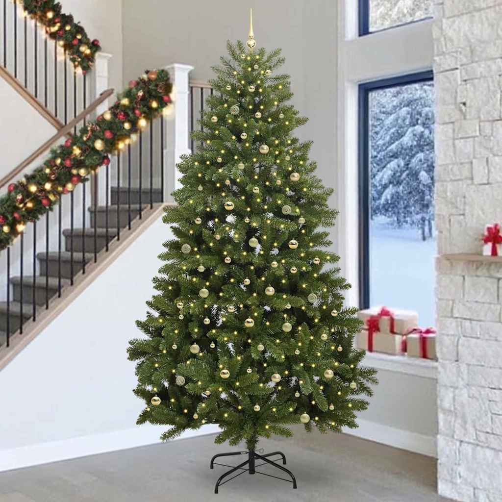 Kunstkerstboom 300 cm 300 LED's Warmwit PVC en staal Groen is nu te koop bij PeponiXL, paradijselijk wonen!