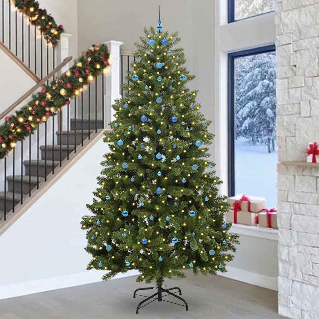 Kunstkerstboom 300 cm 300 LED's Warmwit PVC en staal Groen is nu te koop bij PeponiXL, paradijselijk wonen!