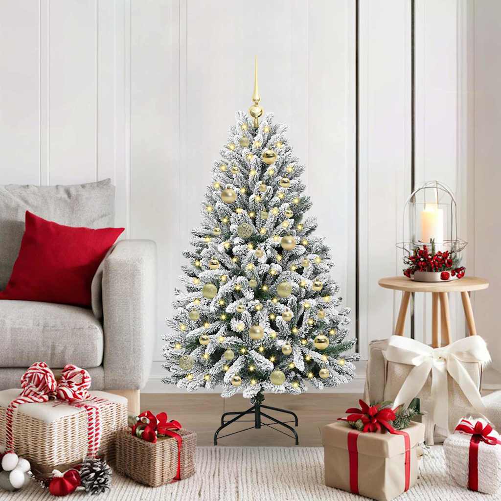 Kunstkerstboom met 150 LED Groen en Wit 120 cm PVC en Metaal is nu te koop bij PeponiXL, paradijselijk wonen!