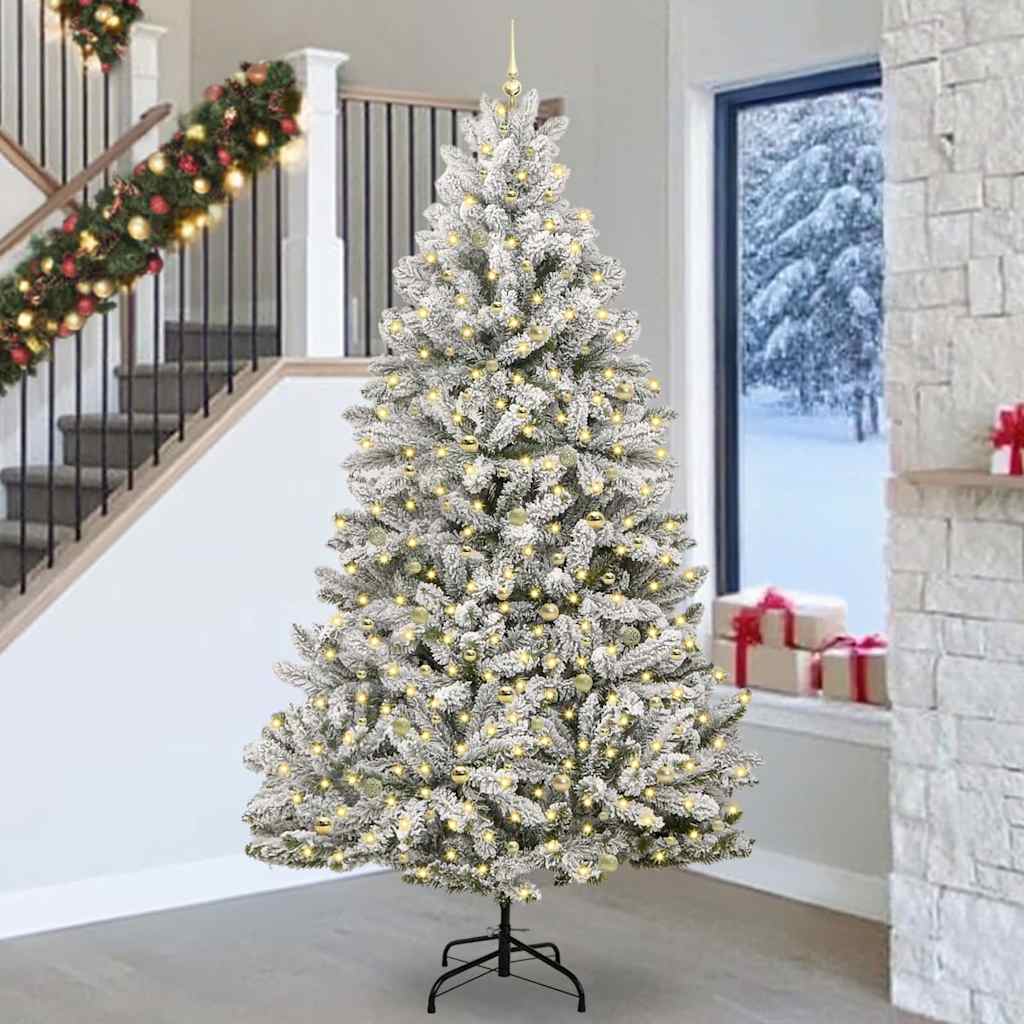 Kunstkerstboom 270 cm 300 LED's Warmwit PVC en staal is nu te koop bij PeponiXL, paradijselijk wonen!