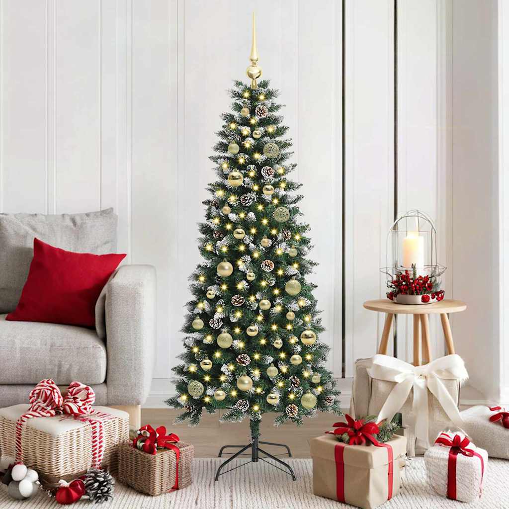 Kunstkerstboom met 150 LED Groen 150 cm PVC en Plastic en Staal is nu te koop bij PeponiXL, paradijselijk wonen!