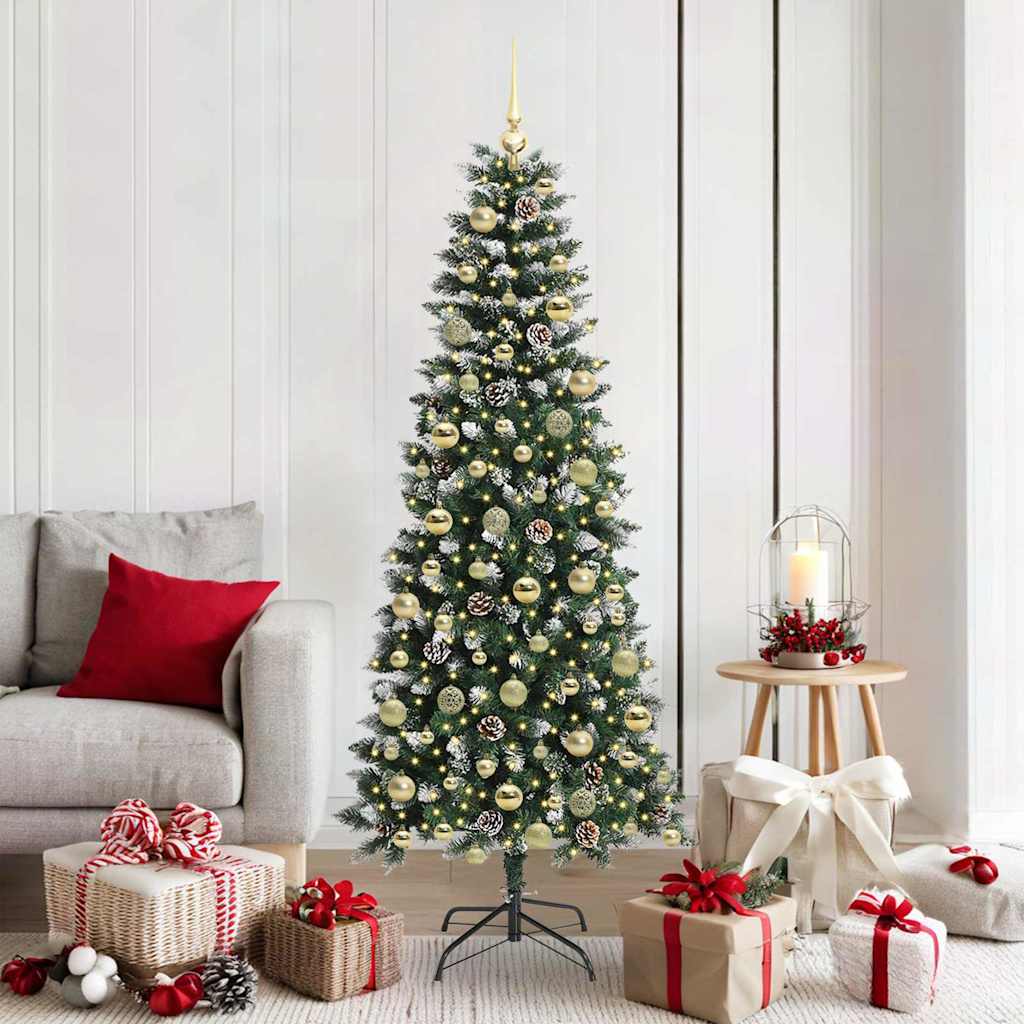 vidaXL Kunstkerstboom Groen 180 cm PVC en Plastic en Staal