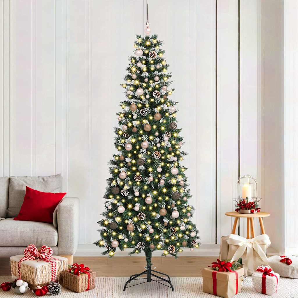 Kunstkerstboom Groen 210 cm PVC en Plastic en Staal is nu te koop bij PeponiXL, paradijselijk wonen!