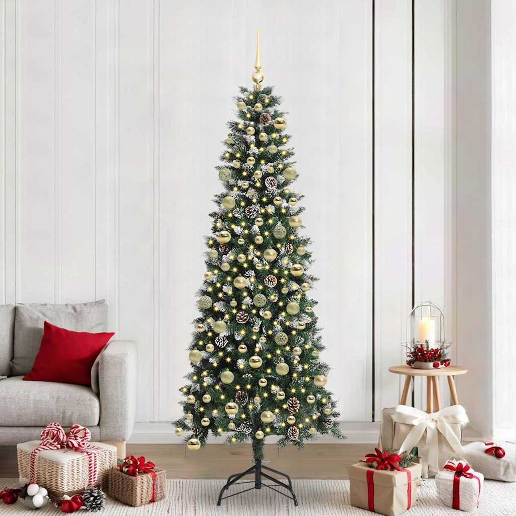 Kunstkerstboom Groen 210 cm PVC en Plastic en Staal is nu te koop bij PeponiXL, paradijselijk wonen!
