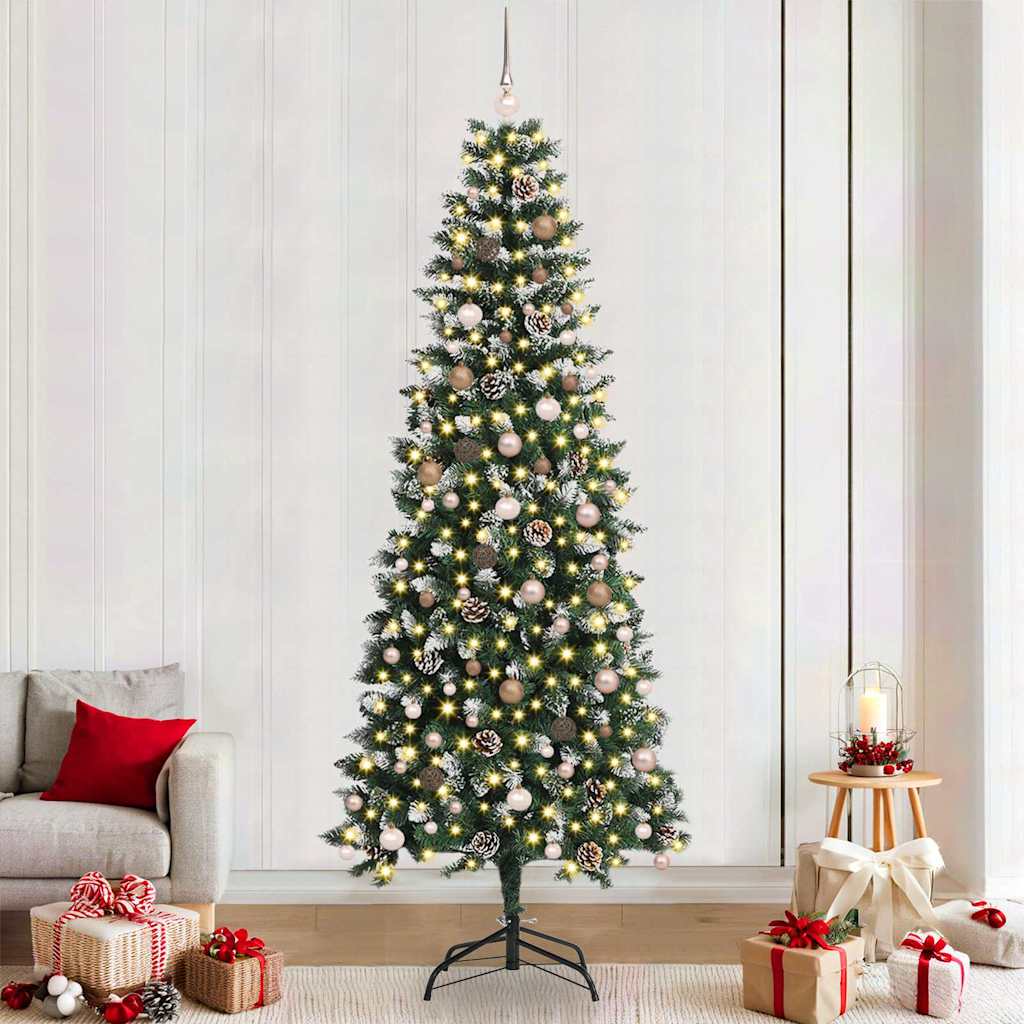 Kunstkerstboom Groen 240 cm PVC en Plastic en Staal is nu te koop bij PeponiXL, paradijselijk wonen!