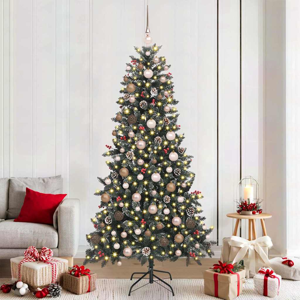 Kunstkerstboom met 300 LED Groen 210 cm PVC en Plastic en Staal is nu te koop bij PeponiXL, paradijselijk wonen!